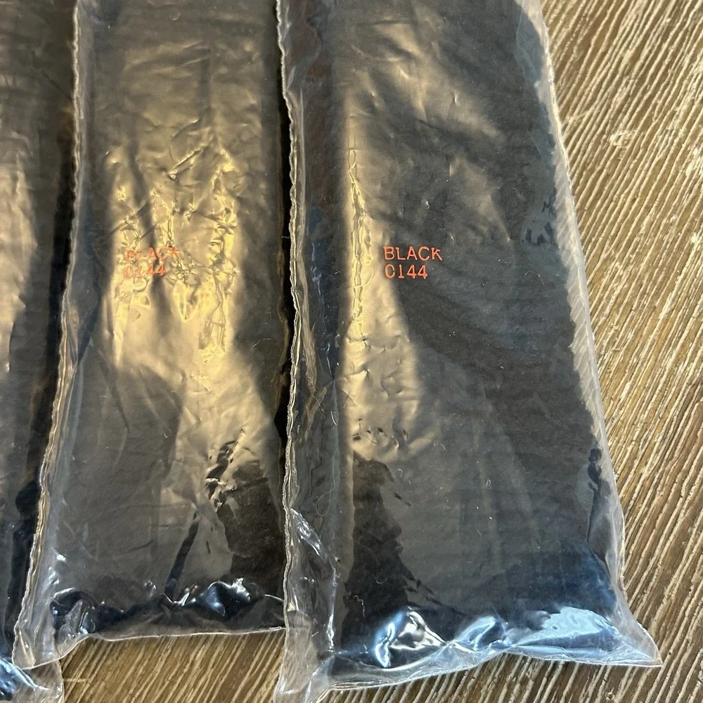 Vintage Latch Hook Rug Yarn Black 0144 Pre-Cut Lot of 6 Packages NOS